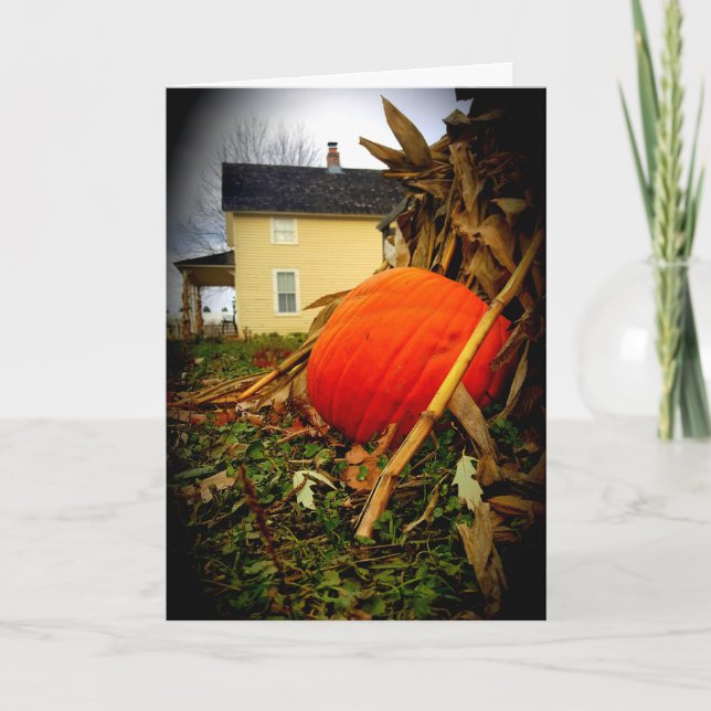 “Old-Fashioned Fall Harvest" Thanksgiving Card (Front)