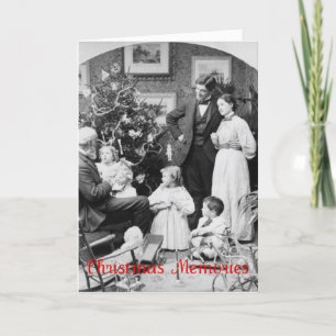 Old Fashioned Family Christmas Greeting Card