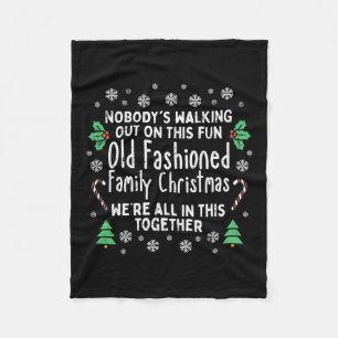 Old Fashioned Family Christmas Ugly Xmas Men Women Fleece Blanket