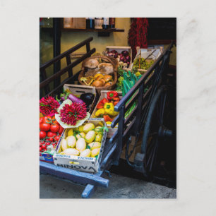 Old Fashioned Farm Cart with Fresh Produce Postcard