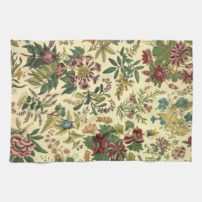Old Fashioned Floral Abundance Kitchen Towel (Horizontal)
