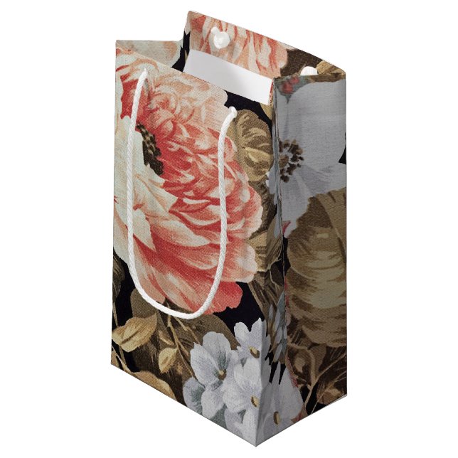 Old-fashioned Floral Small Gift Bag (Front Angled)