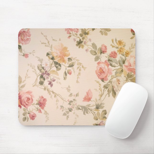 Old-fashioned Floral Wallpaper  Mouse Pad (With Mouse)