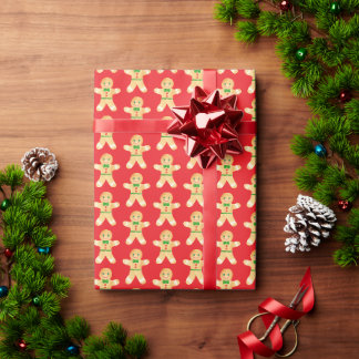 Old Fashioned Gingerbread Man Wrapping Paper