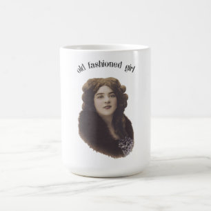 Old Fashioned Girl Vintage Beautiful Woman Photo Coffee Mug