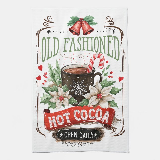Old Fashioned Hot Cocoa  Kitchen Towel (Vertical)