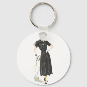 Old Fashioned Lady Keychain