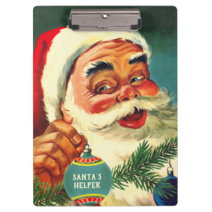 Old-fashioned Laughing Santa Christmas Organizing Clipboard