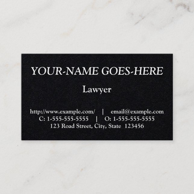 Old Fashioned Legal Professional Business Card (Front)