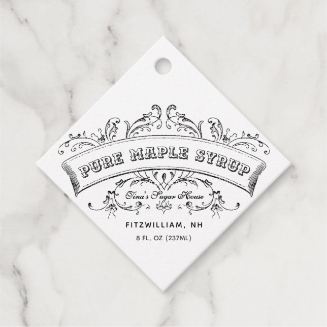 Old Fashioned Maple Syrup Gift Tag (Front)