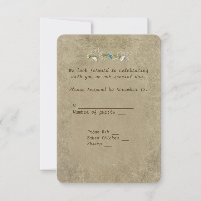 old-fashioned Marriage License RSVP Invitation (Front)