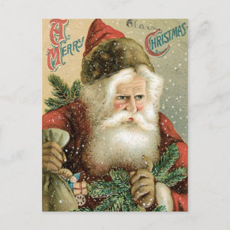 Old Fashioned Merry Christmas Santa Claus Holiday Postcard