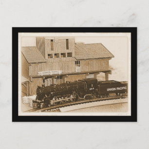 Old Fashioned Model Train Photo Postcard