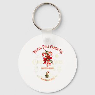 Old Fashioned North Le Candy Cane Company Elf Chri Keychain