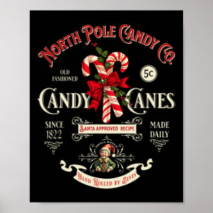 Old Fashioned North Pole Candy Cane Company Elf Ch Poster
