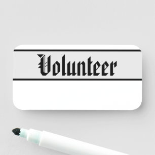 Old Fashioned, Nostalgic "Volunteer" Name Tag
