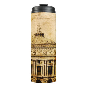 Old-fashioned paris franceaged, ancient, antique, thermal tumbler