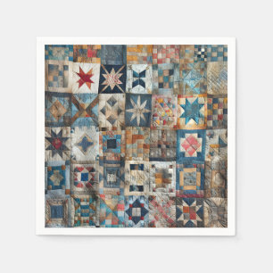 Old-fashioned Patchwork Quilt Design Napkin