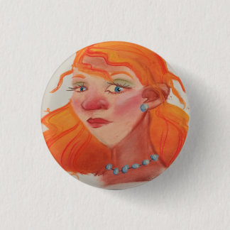 Old-fashioned Pin-up Girl 1950s Vintage 1 Inch Round Button