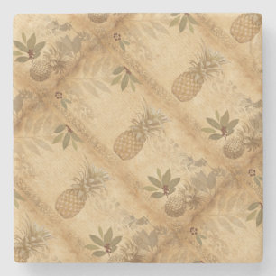 Old-fashioned Pineapple Collage Stone Coaster