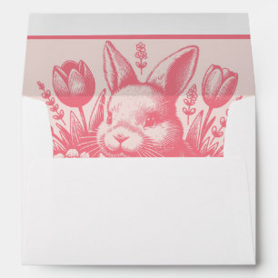 Old Fashioned Pink Easter Bunny  Envelope