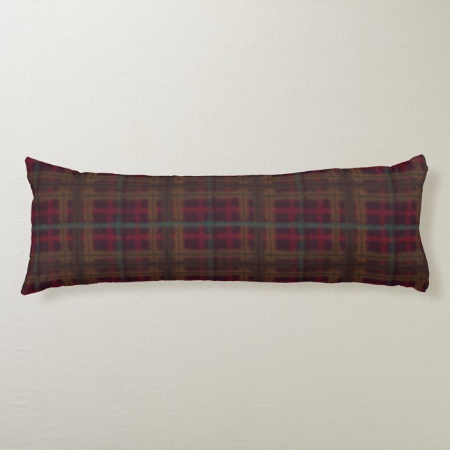 Old Fashioned Plaid Organic Country House Style Body Pillow (Front)