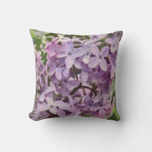 Old Fashioned Purple Lilac Throw Pillow