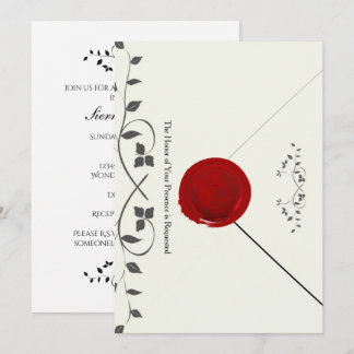 Old-Fashioned Red Wax Seal Letter Invitation