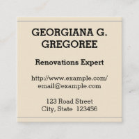 Old Fashioned Renovations Expert Business Card