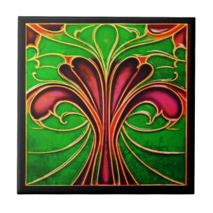 Old Fashioned Retro Art Deco Ceramic Tile