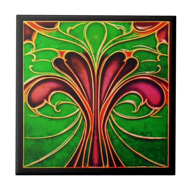 Old Fashioned Retro Art Deco Ceramic Tile (Front)