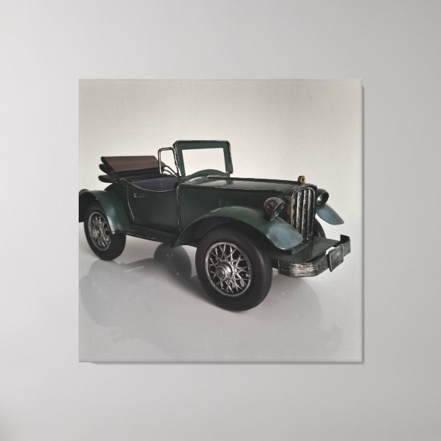 old-fashioned retro convertible car canvas print (Front)