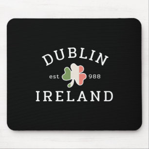 Old Fashioned Retro Dublin Ireland Est 988 St Patr Mouse Pad