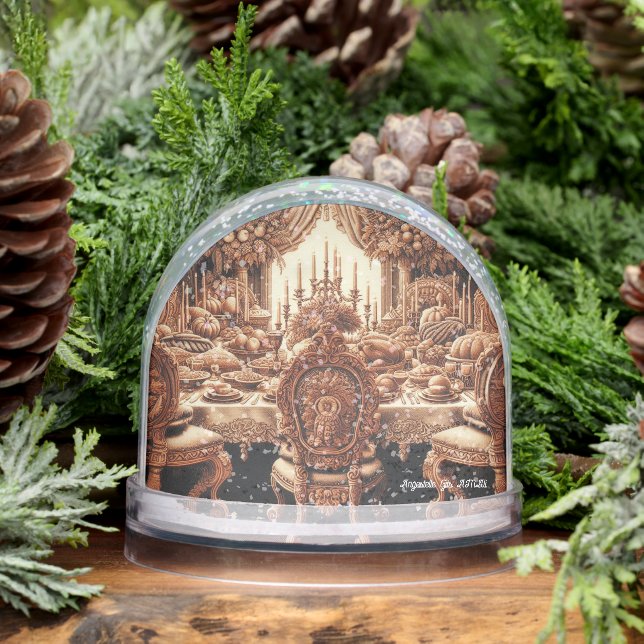 Old Fashioned Retro Thanksgiving/Christmas Snowglobe (Winter)