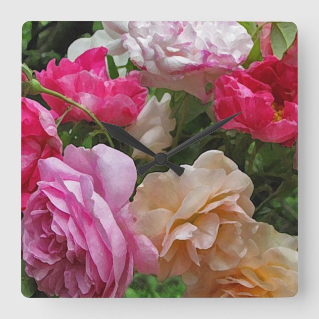 Old Fashioned Roses Clock (Front)