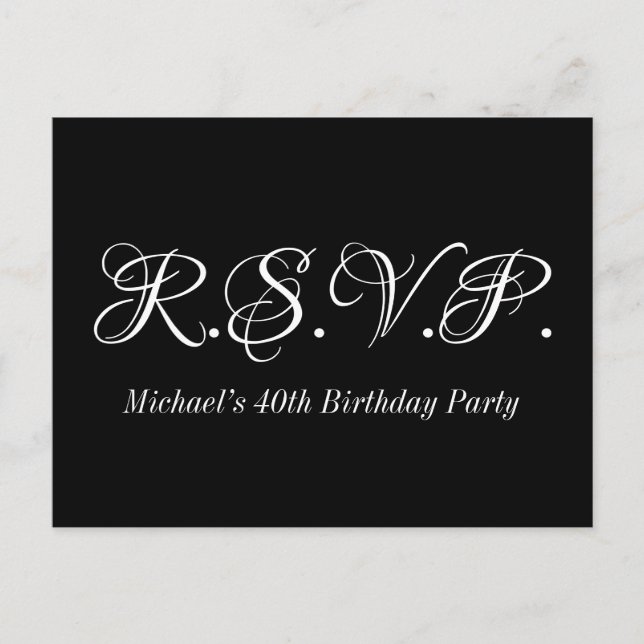 Old Fashioned RSVP Postcard (Front)