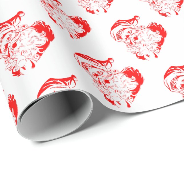 Old Fashioned Santa Christmas Wrapping Paper (Roll Corner)