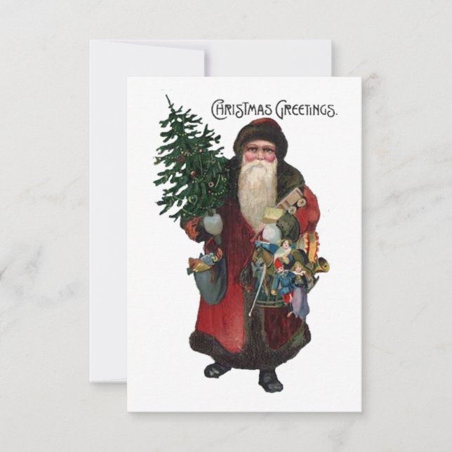 Old Fashioned Santa Claus Holiday Christmas Party Invitation (Front)