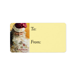 Old Fashioned Santa Vintage Gift Tag