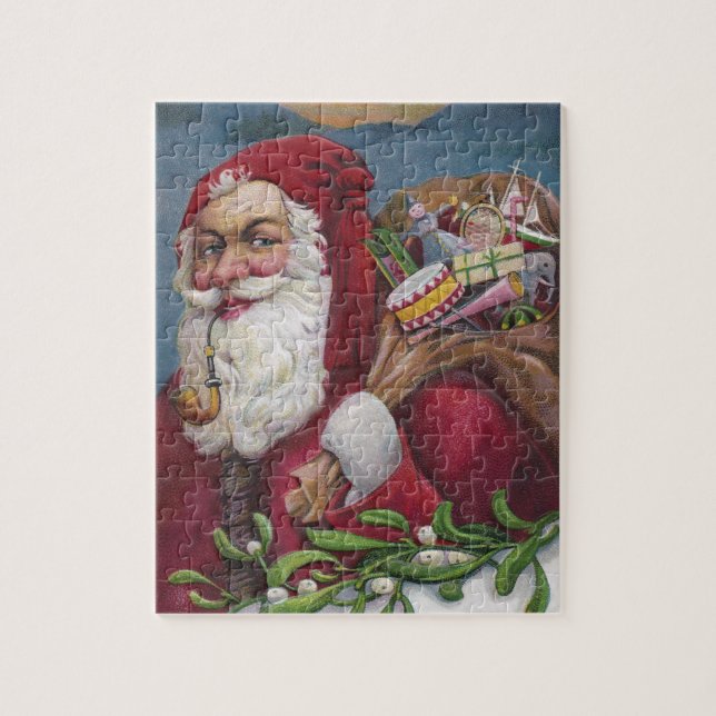 Old Fashioned Santa with Pipe Jigsaw Puzzle (Vertical)