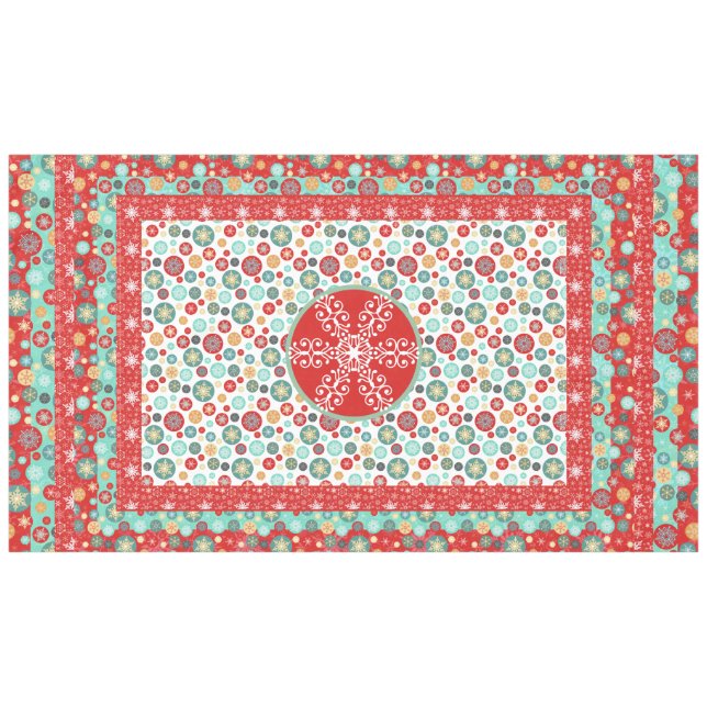 Old Fashioned Scandinavian Retro Snowflake Tablecloth (Front (Horizontal))