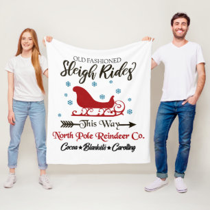 Old Fashioned Sleigh Rides Christmas Throw Blanket