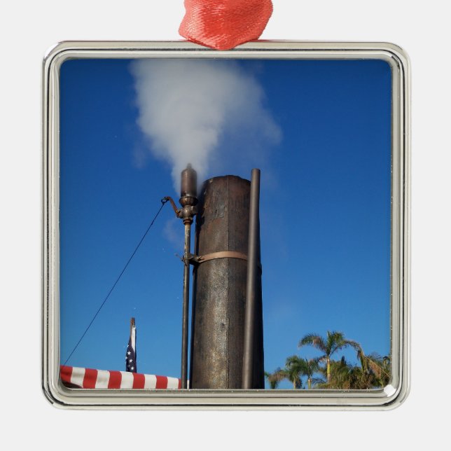 Old Fashioned Steam Whistle Metal Ornament (Front)