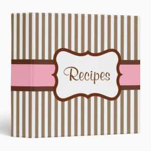 Old Fashioned Striped Recipe Binder