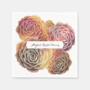 Old Fashioned Succulents Bridal Shower Napkin