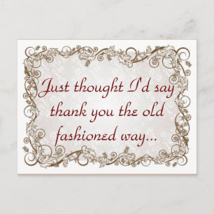Old fashioned thank you postcard