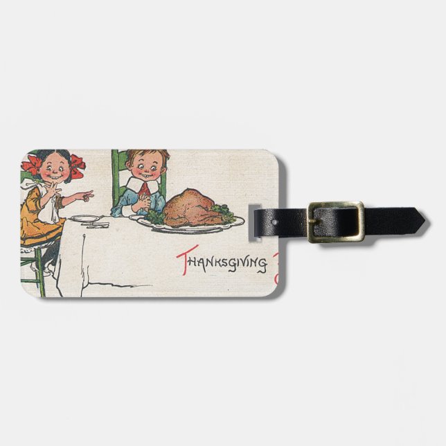 old fashioned thanksgiving luggage tag (Front Horizontal)