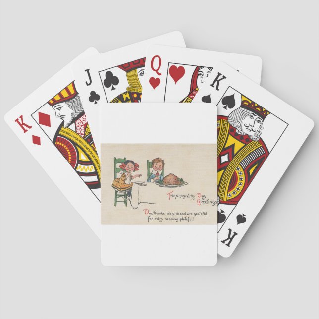 old fashioned thanksgiving playing cards (Back)