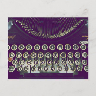 Old fashioned typewriter postcard
