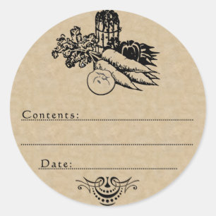 Old Fashioned Vegetable Canning Blank Template Classic Round Sticker